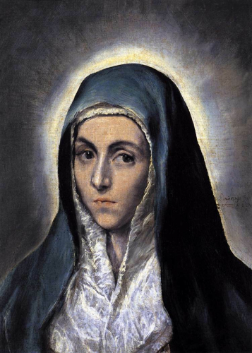 A painting of the virgin Mary by El Greco.