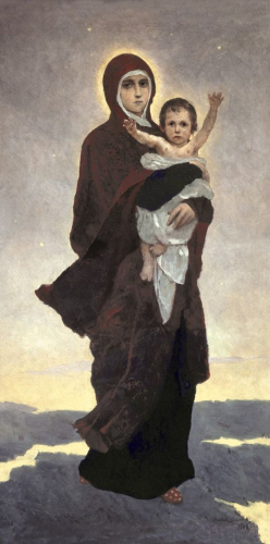 A painting of the virgin Mary and her child Jesus by Viktor Vasnetsov.